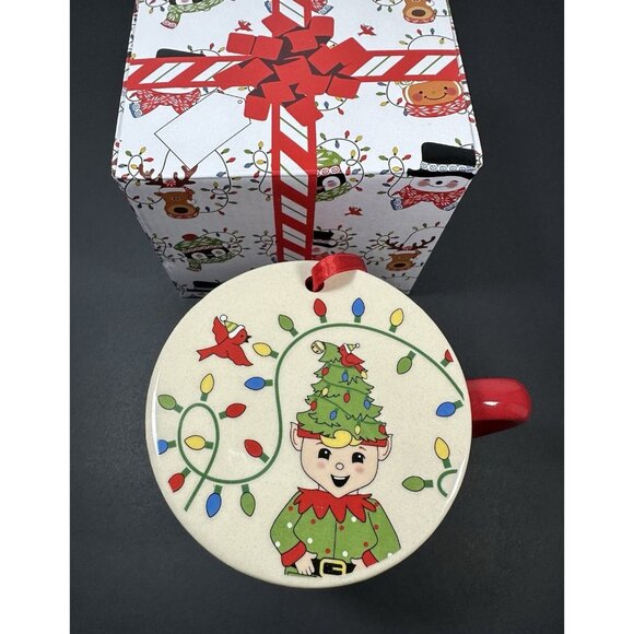 Temp-tations by Tara ELF HOLIDAY LIGHTS 16 Oz Mug with Lid Coaster Ornament - Picture 4 of 12